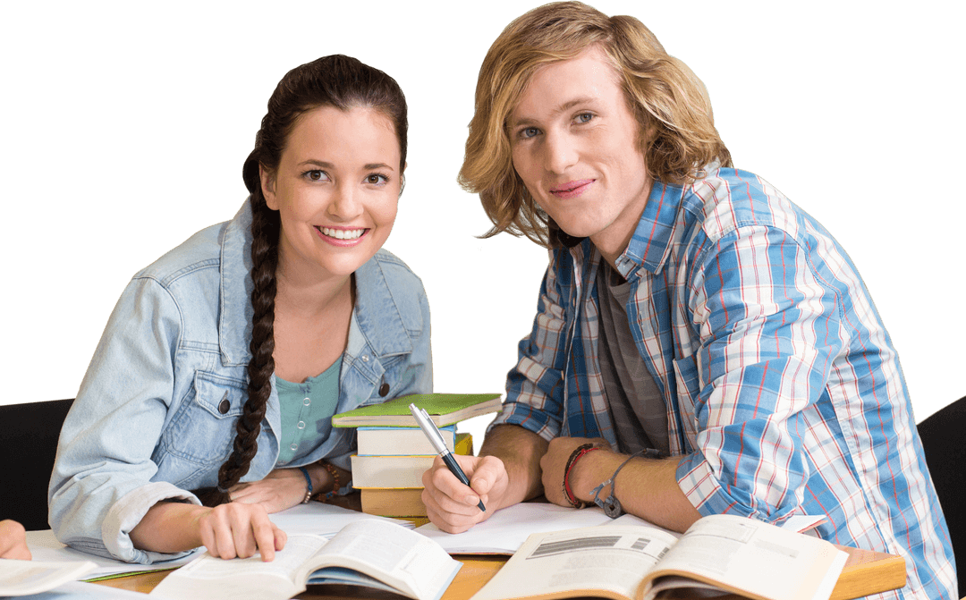 Two students studying together at a desk
